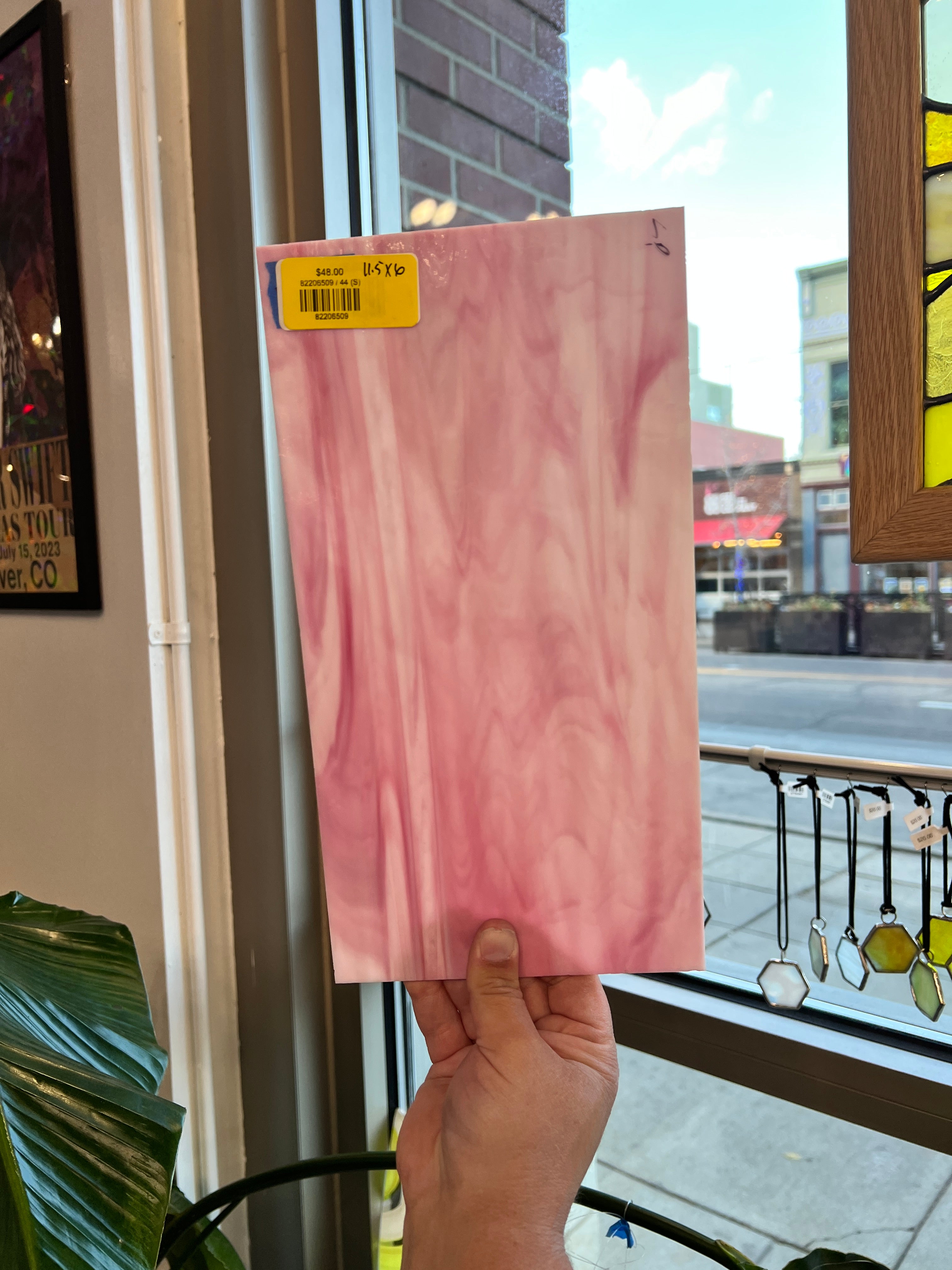 Pink Wispy Spectrum - 44 (S) Sheet Glass Colorado Glassworks