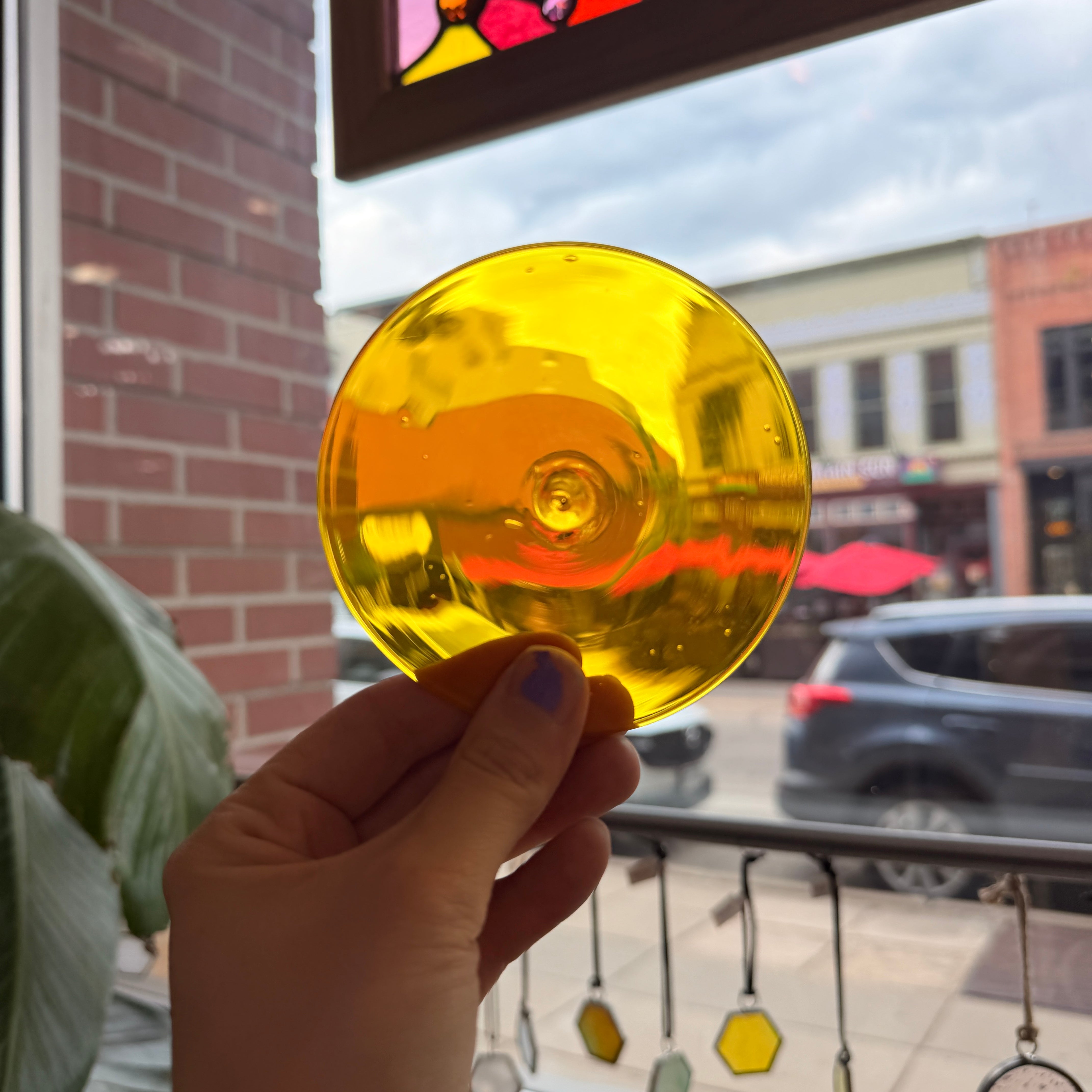 3.75 in. Yellow Rondel Tools Colorado Glass Works
