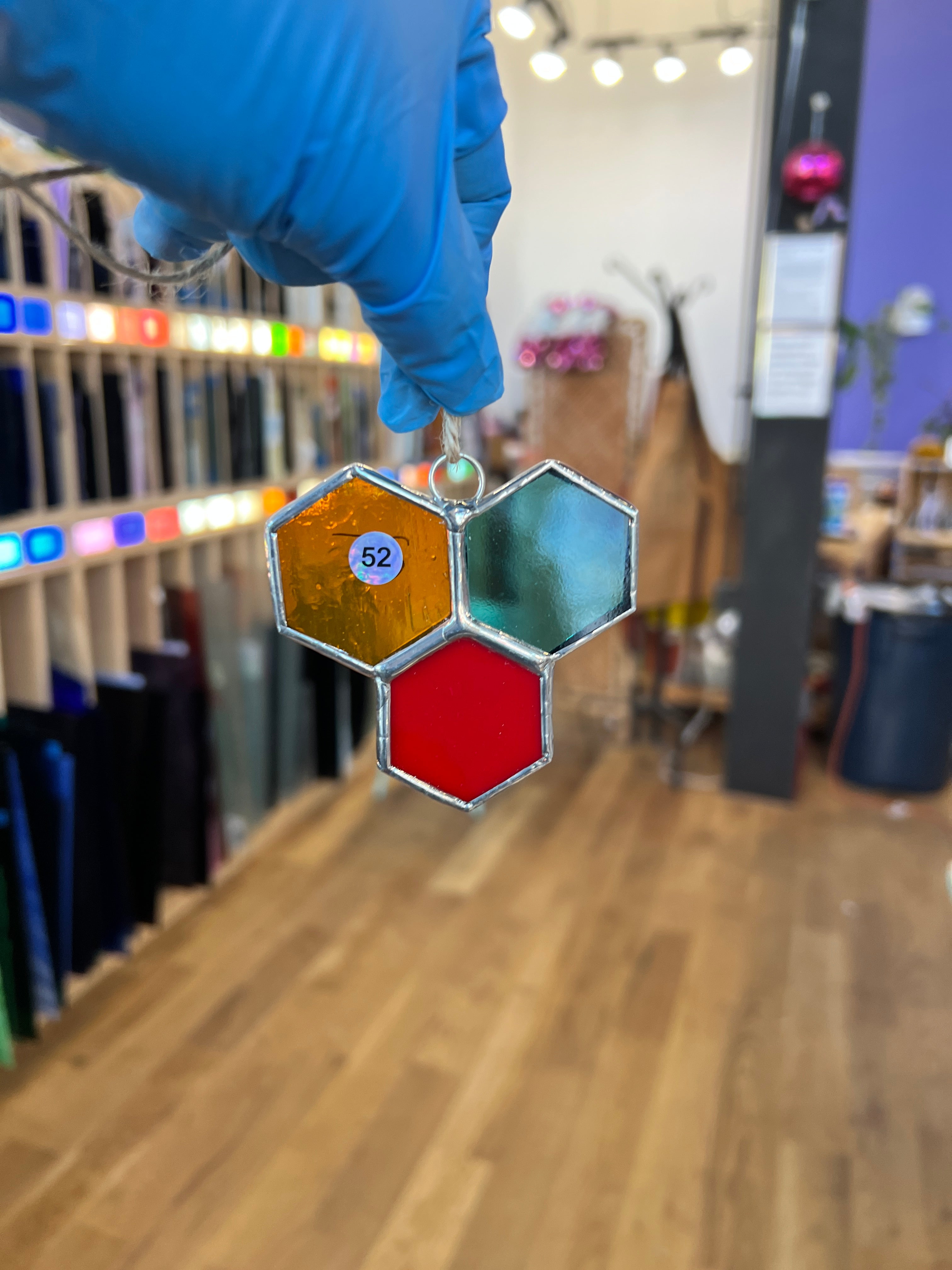 Mini 3-Piece Honeycomb Suncatchers (Multiple Pieces Available!) Colorado Glass Works 52