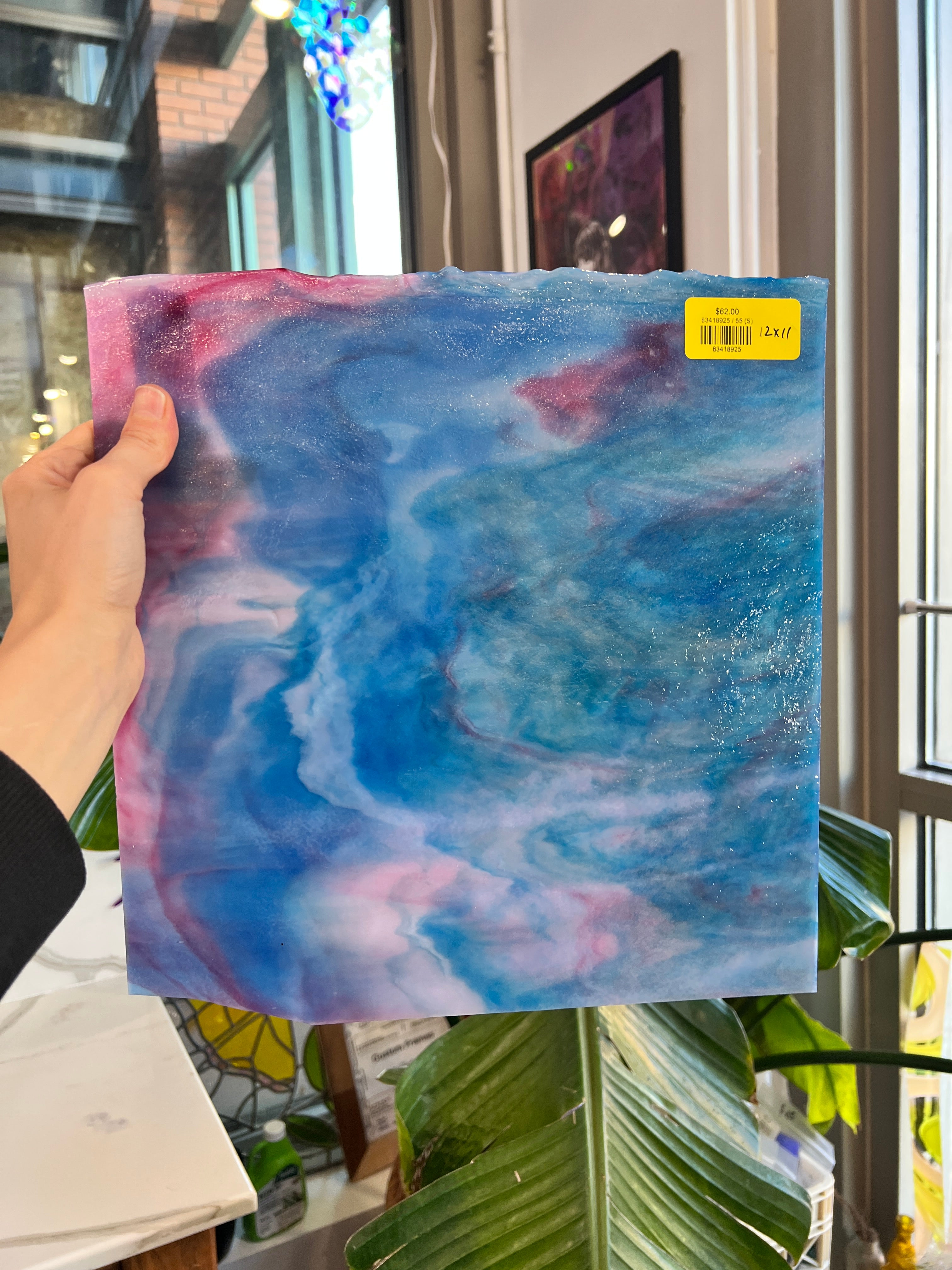 Cotton Candy Blue Pink Youghiogheny 55 (S) Sheet Glass Colorado Glassworks