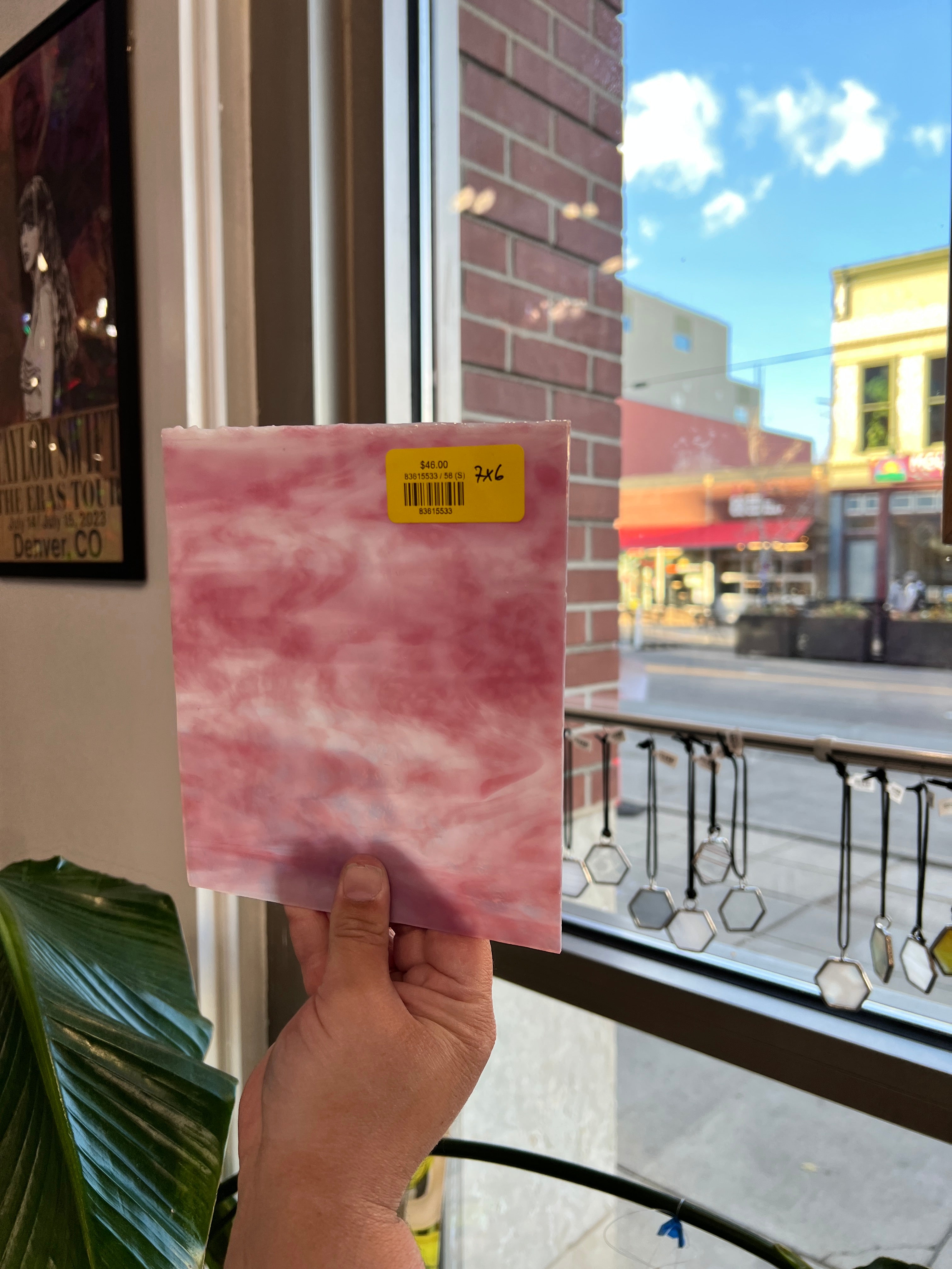 Pink White Wispy 58 (S) Sheet Glass Colorado Glassworks