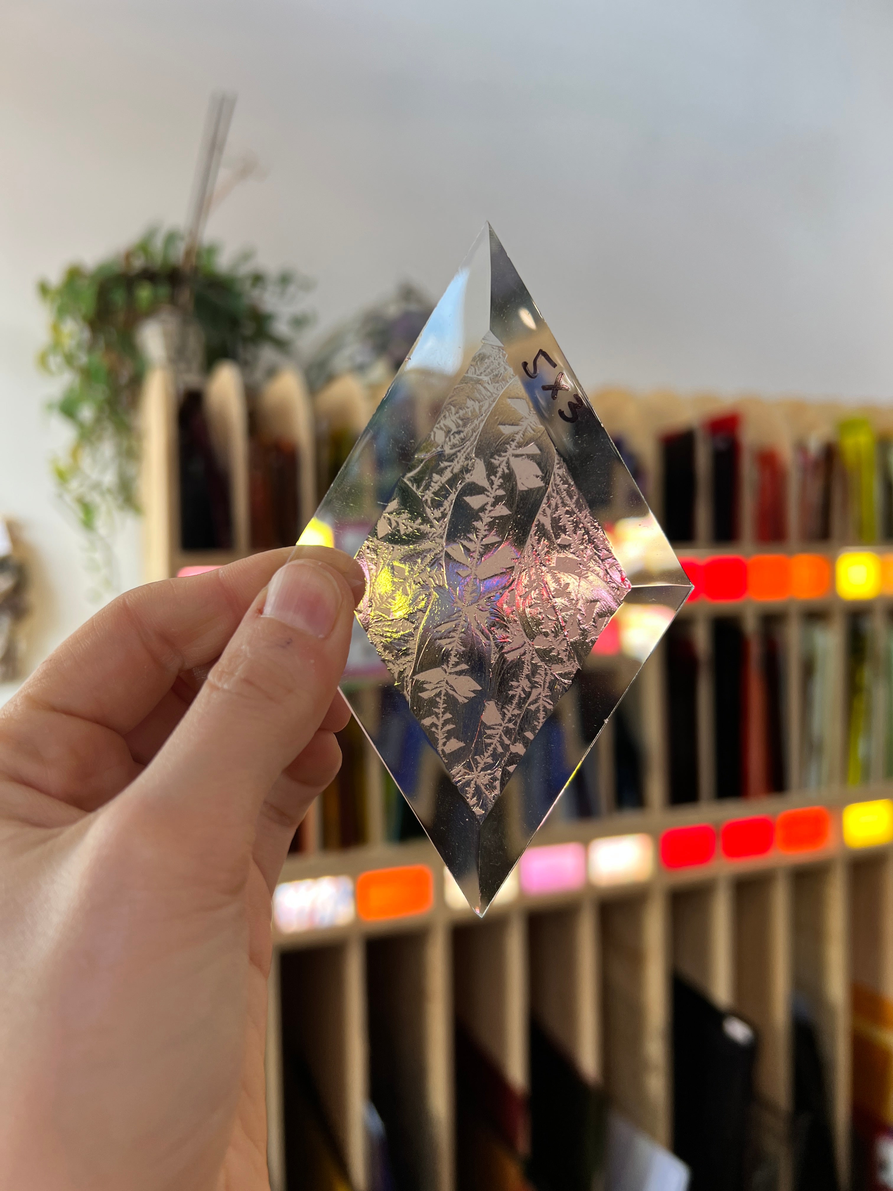 Glue Chip 5 x 3 in. Diamond Bevel Tools Colorado Glass Works