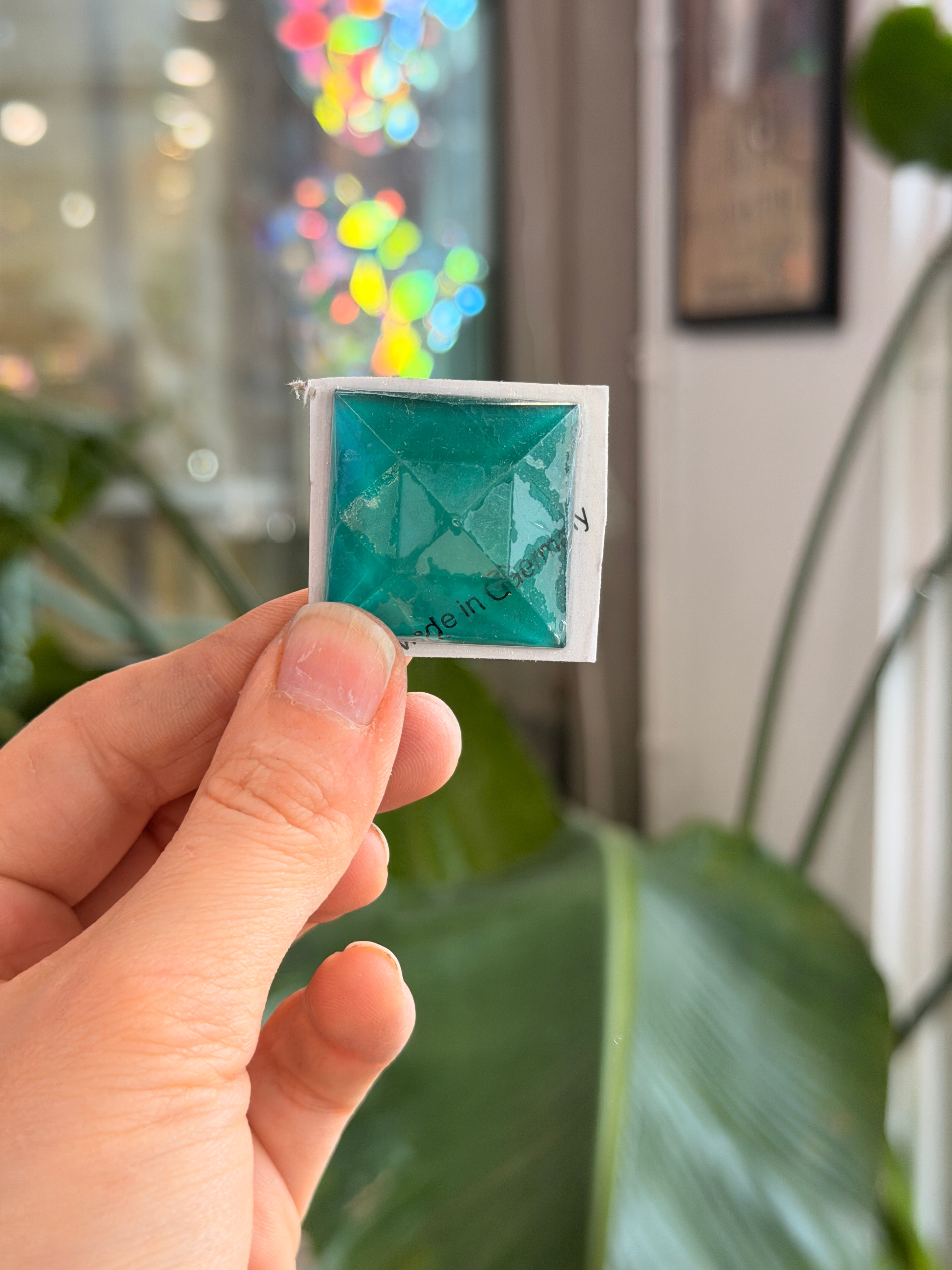 Blue Green (Teal) Jewel - Square (30mm) Tools Colorado Glass Works
