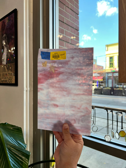 Light Purple Pink White 68 (S) Sheet Glass Colorado Glassworks