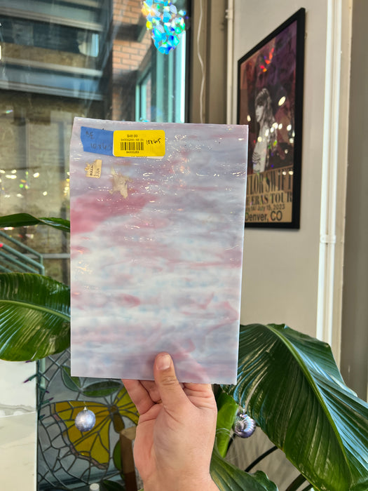 Light Purple Pink White 68 (S) Sheet Glass Colorado Glassworks