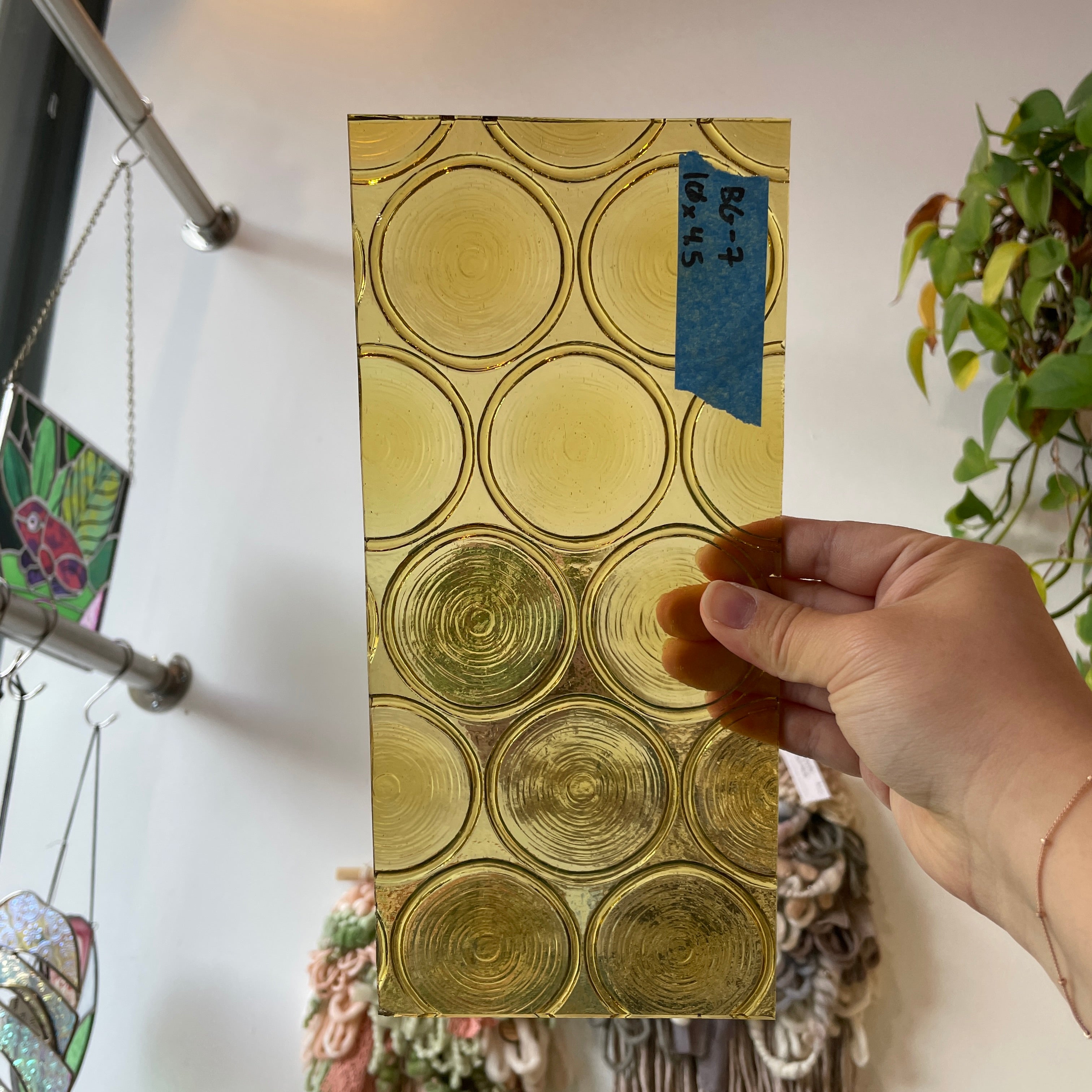 Yellow Vintage 70s/80s Bottle Glass Sheet Glass Colorado Glass Works UNK369 (10x4.5in)