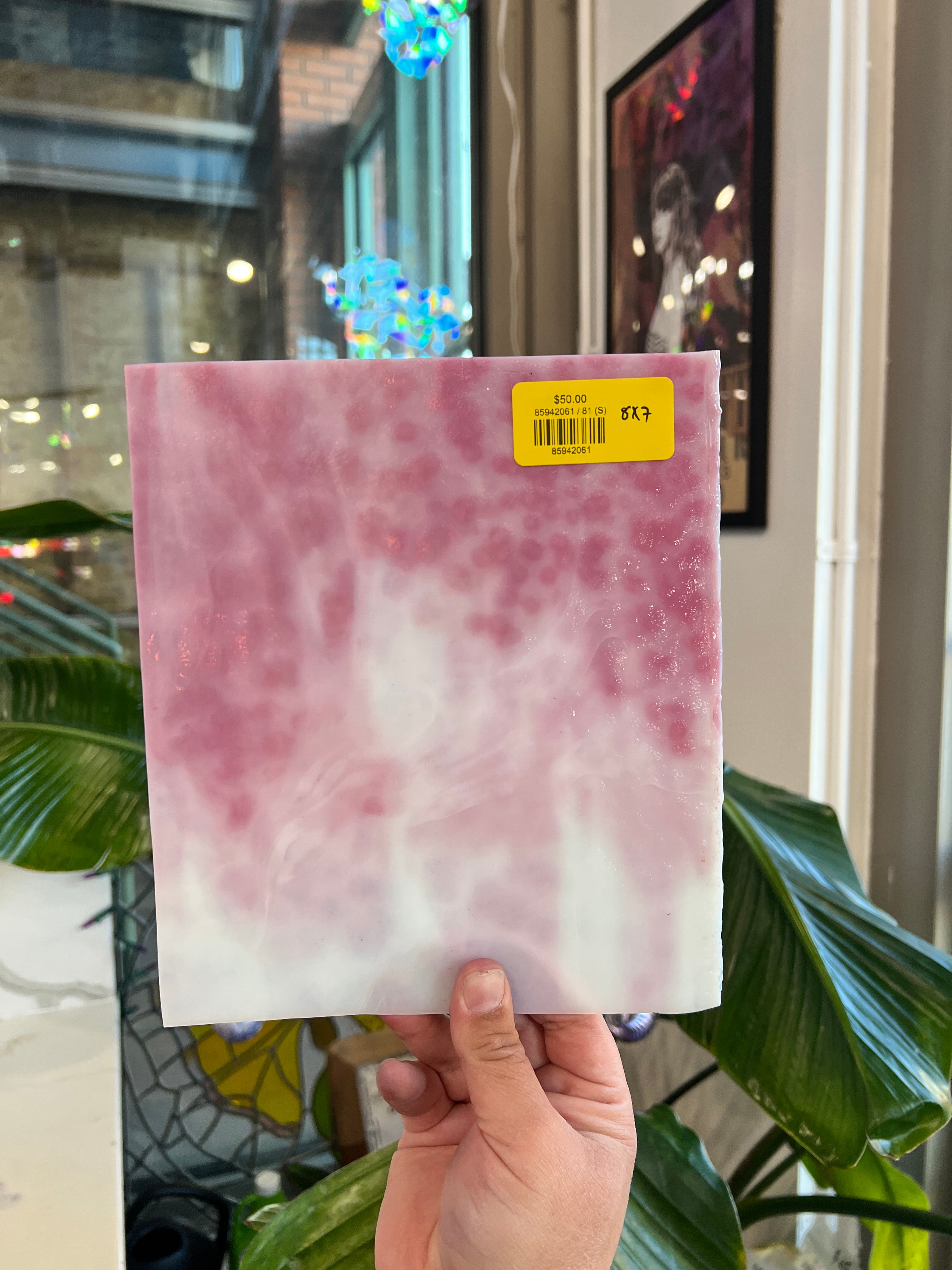 Pink White Mottled 81 (S) Sheet Glass Colorado Glassworks