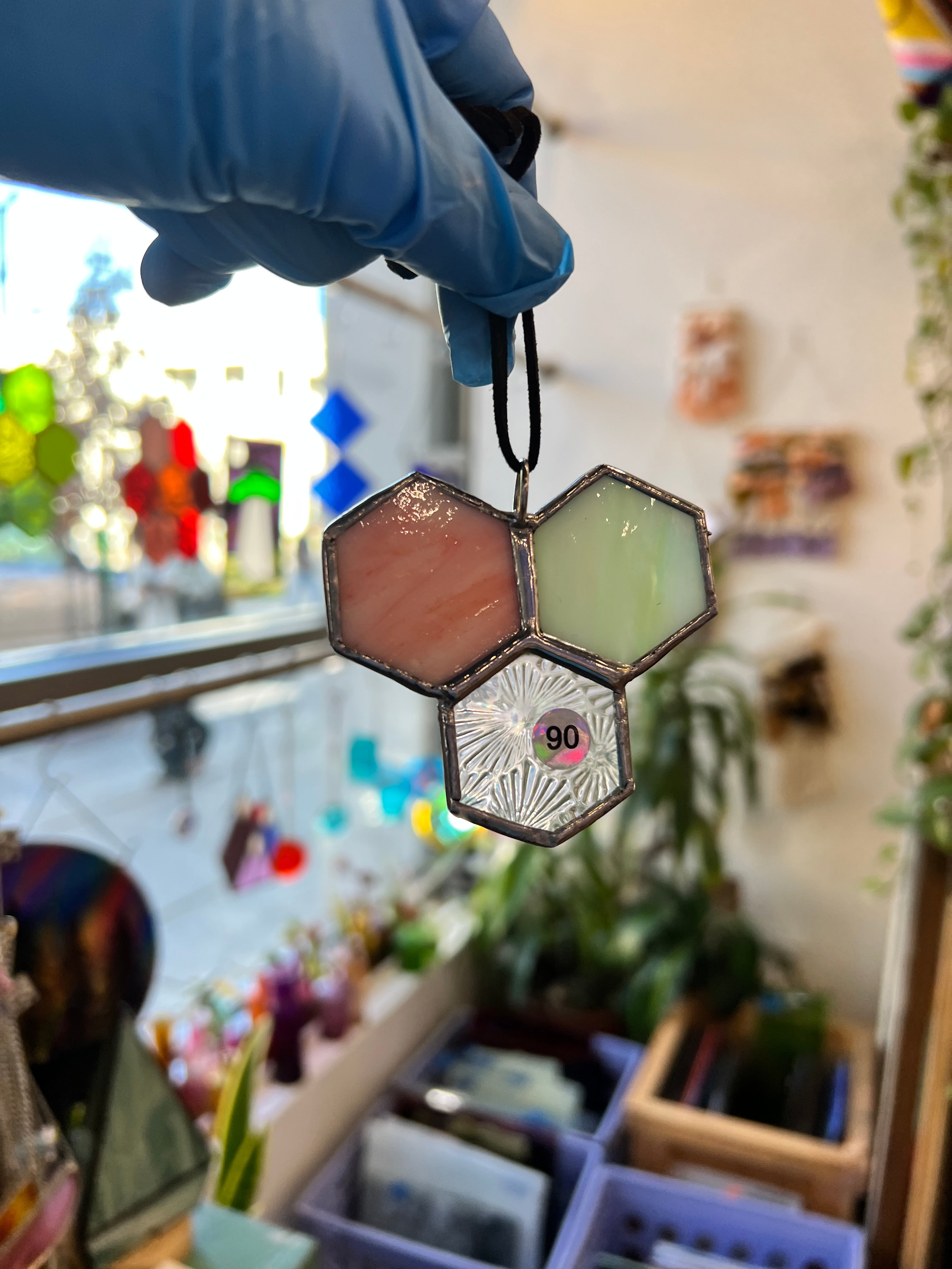 Mini 3-Piece Honeycomb Suncatchers (Multiple Pieces Available!) Colorado Glass Works 90