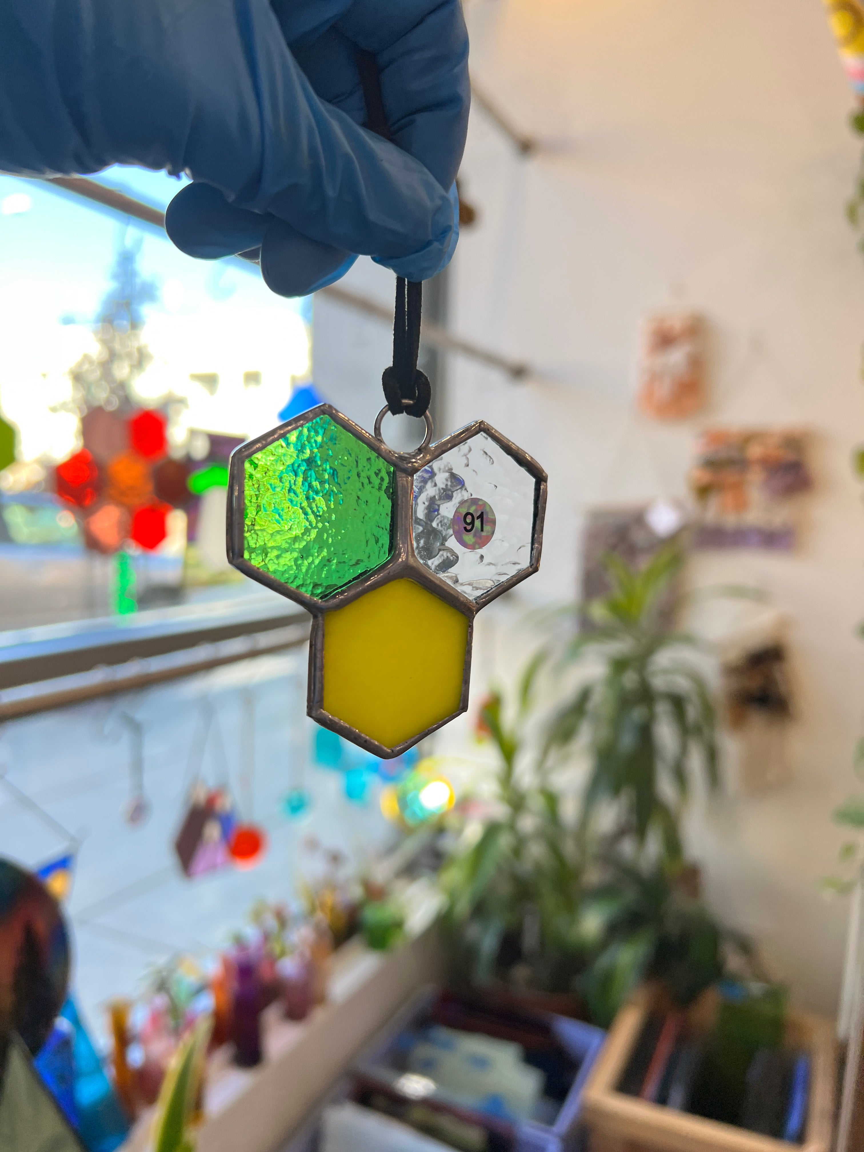 Mini 3-Piece Honeycomb Suncatchers (Multiple Pieces Available!) Colorado Glass Works 91