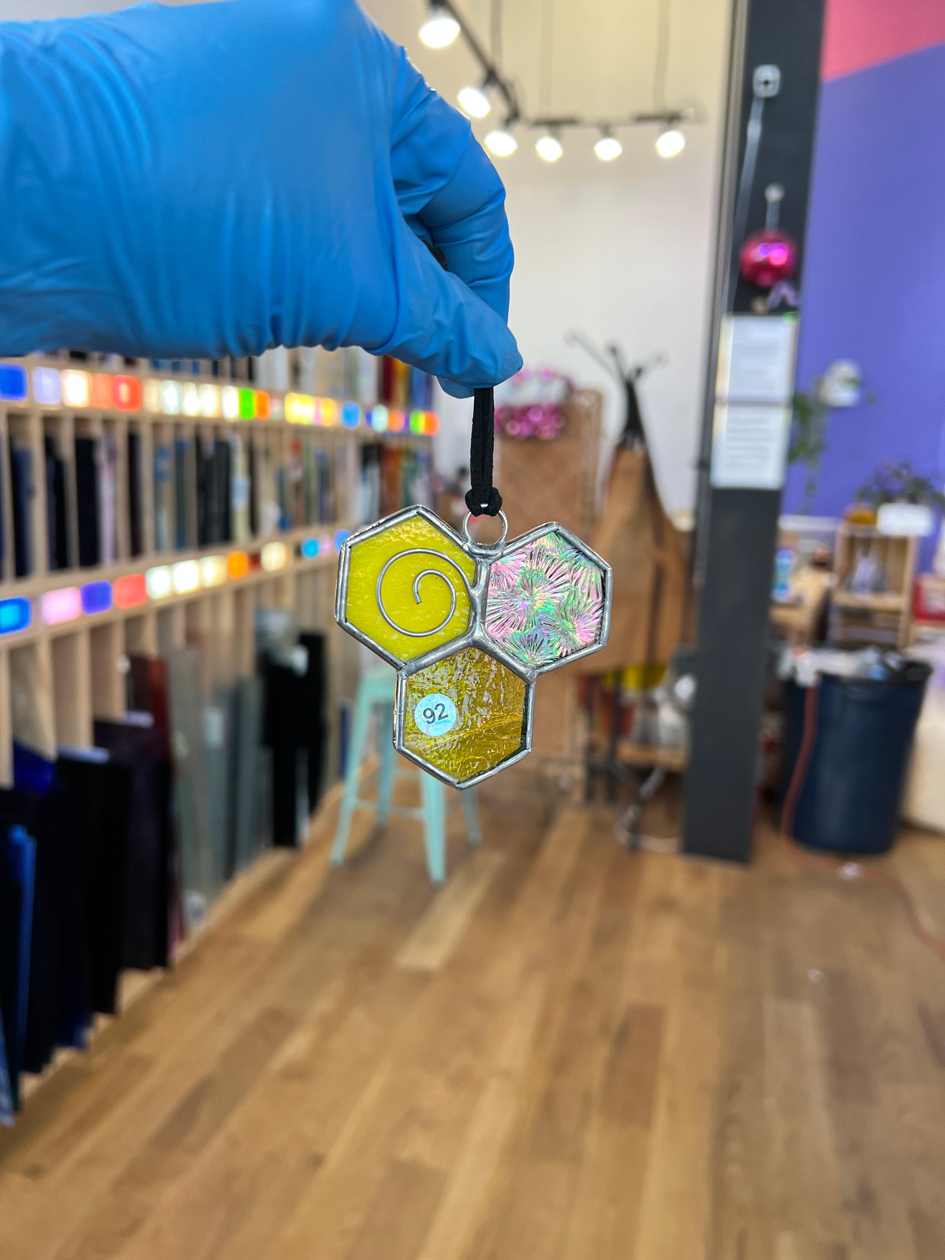 Mini 3-Piece Honeycomb Suncatchers (Multiple Pieces Available!) Colorado Glass Works 92