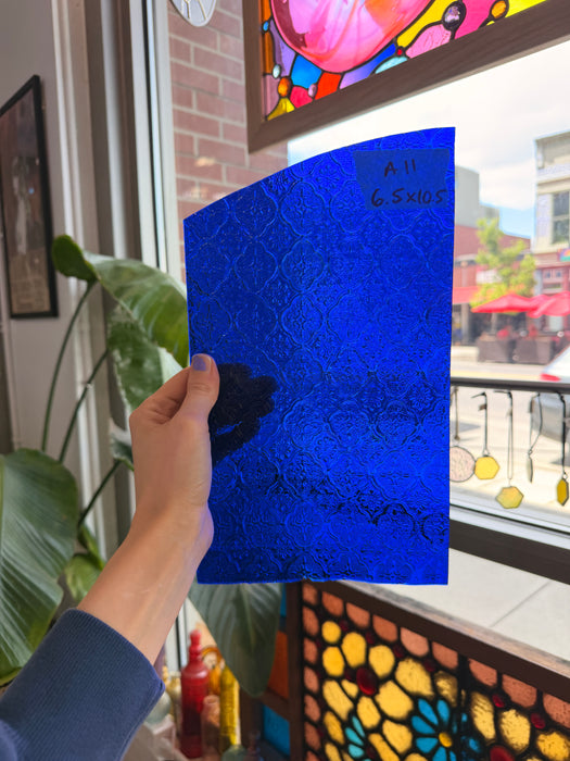 Cobalt Blue Lace Transparent Sheet Glass Colorado Glassworks Default Title