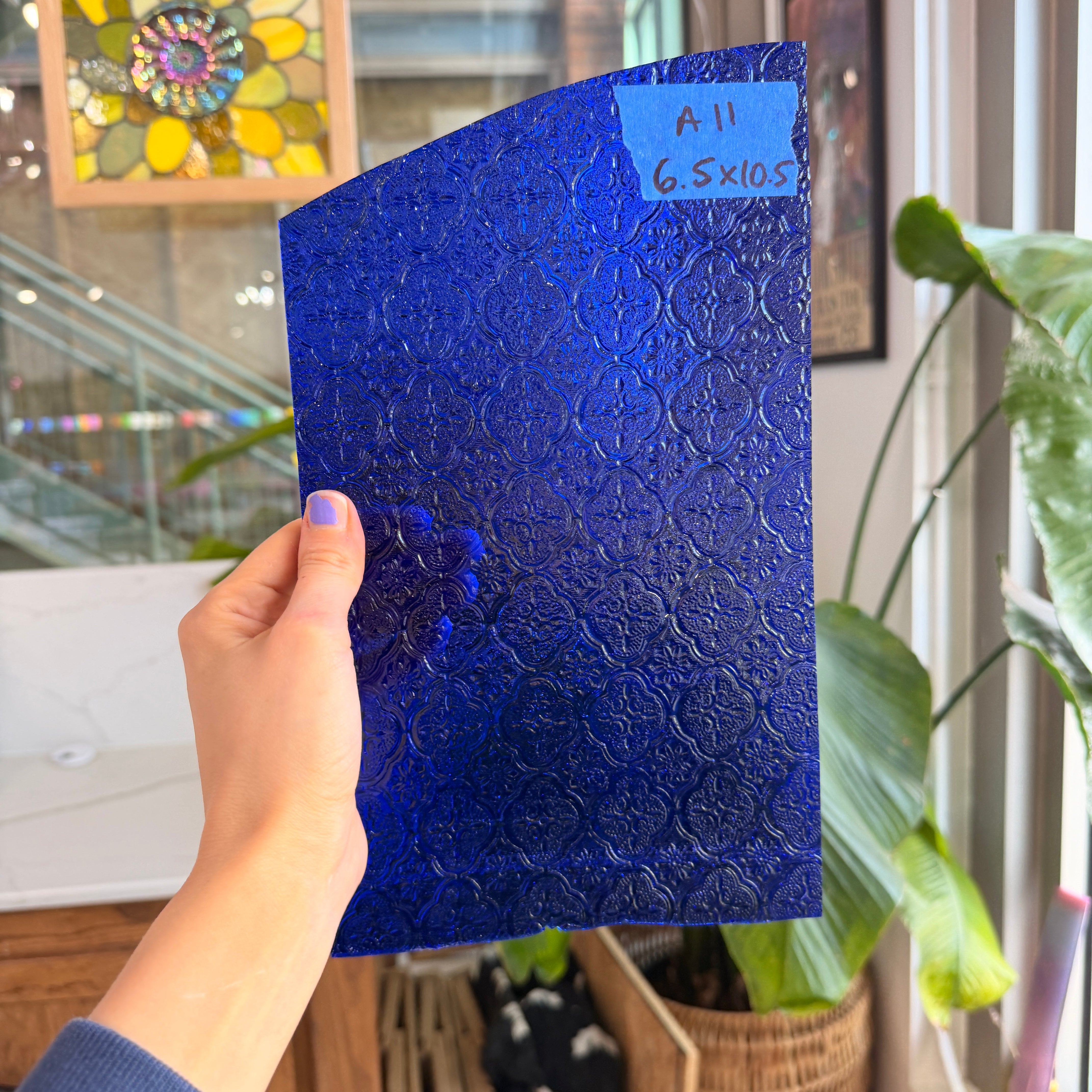 Cobalt Blue Lace Transparent