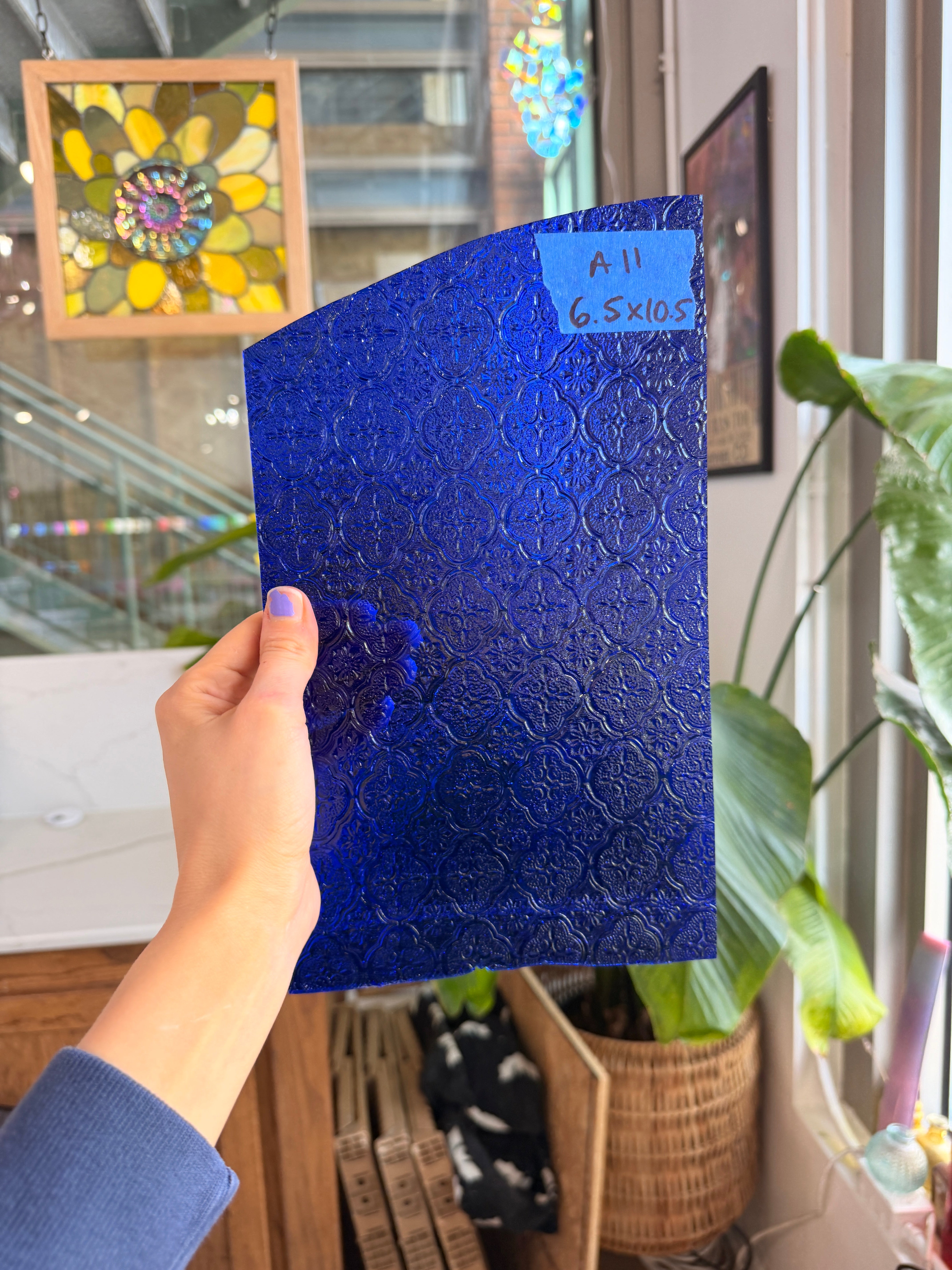 Cobalt Blue Lace Transparent Sheet Glass Colorado Glassworks