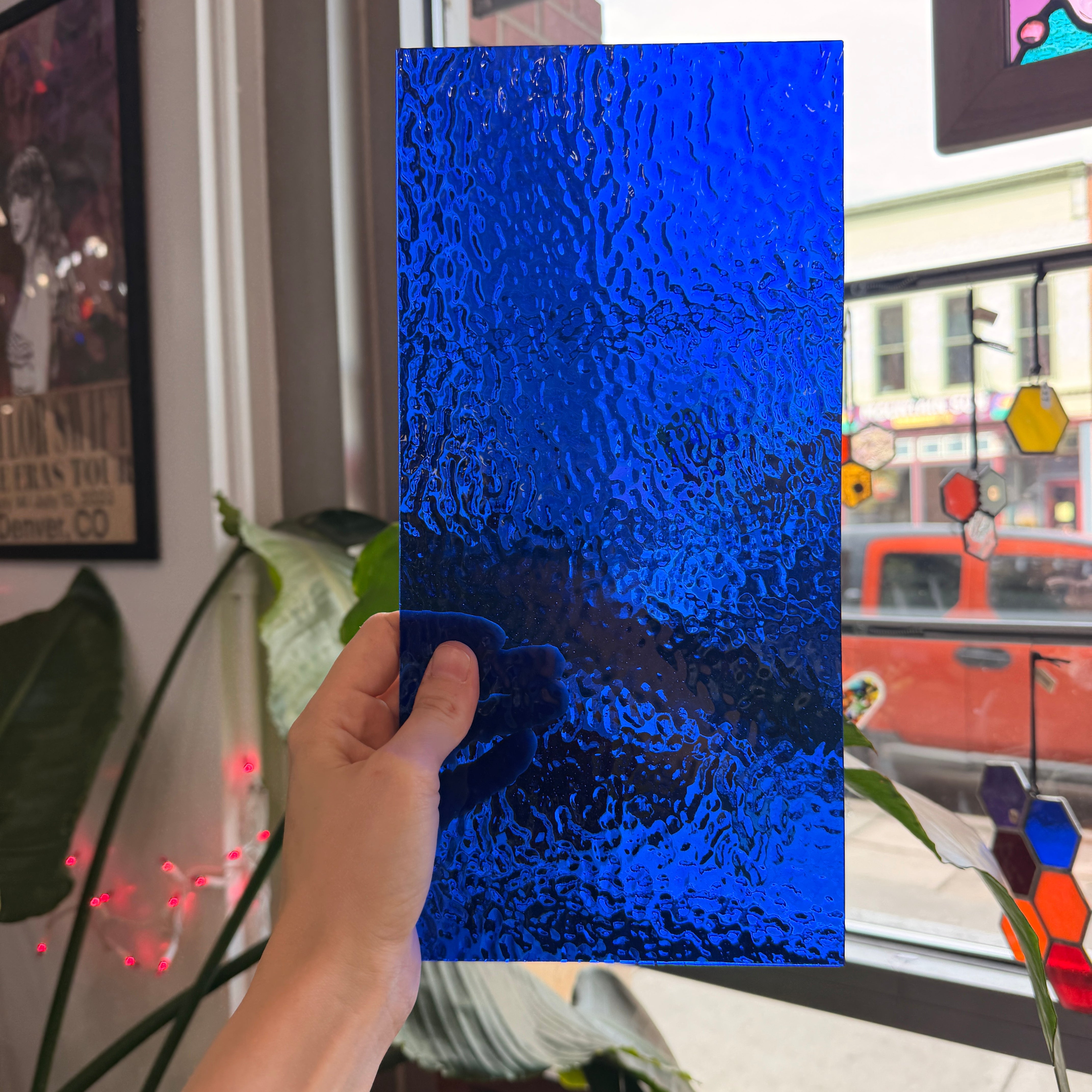 Cobalt Blue Transparent Ripple 1118 Wissmach Glass