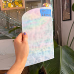 White Iridescent Mottle Youghiogheny Sheet Glass Youghiogheny Glass 6.5x9.5in (YG-65769517)