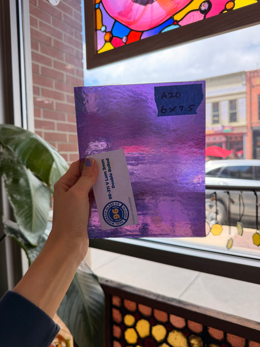 Medium Violet Luminescent Wissmach Sheet Glass Wissmach Glass
