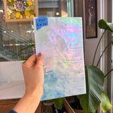 White Iridescent Mottle Youghiogheny Sheet Glass Youghiogheny Glass