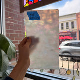 White Iridescent Mottle Youghiogheny Sheet Glass Youghiogheny Glass