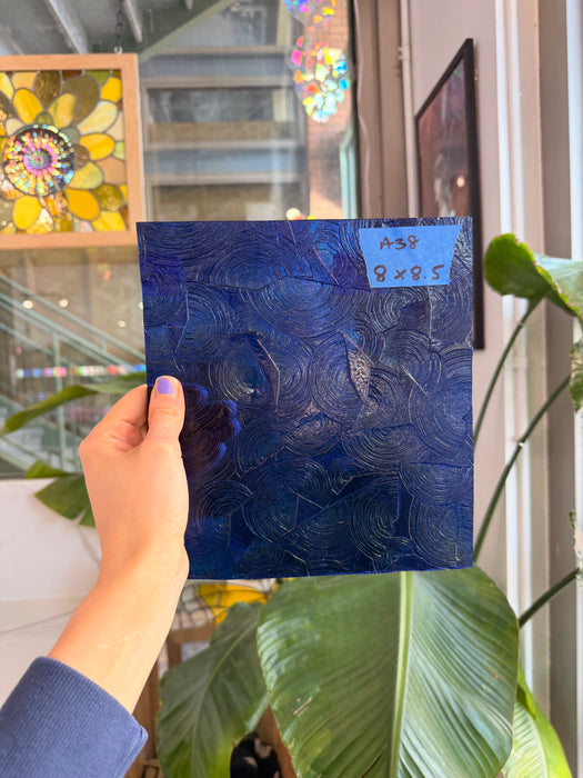 Blue Rondalite Kokomo Sheet Glass Kokomo Glass 8x8.5in (KO-67342381)
