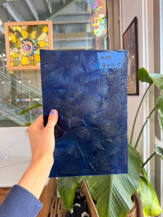 Blue Rondalite Kokomo Sheet Glass Kokomo Glass A39 (8x11.5in)