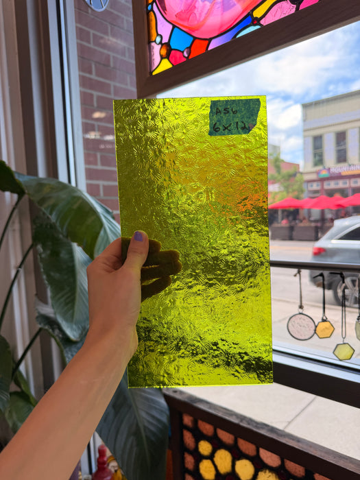 Pear/Lime Green Florentine Wissmach (WI 1146 FLOR) Sheet Glass Wissmach Glass