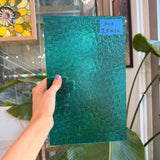 Robin's Egg Teal Florentine Wissmach (WI 25 FLOR) Sheet Glass Wissmach Glass 7.5x12in (WM-68128813)