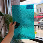 Robin's Egg Teal Florentine Wissmach (WI 25 FLOR) Sheet Glass Wissmach Glass 7.5x12in (WM-68161581)