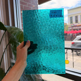 Robin's Egg Teal Florentine Wissmach (WI 25 FLOR) Sheet Glass Wissmach Glass 7.5x12in (WM-68161581)
