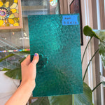 Robin's Egg Teal Florentine Wissmach (WI 25 FLOR) Sheet Glass Wissmach Glass