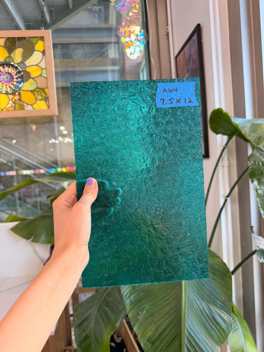 Robin's Egg Teal Florentine Wissmach (WI 25 FLOR) Sheet Glass Wissmach Glass