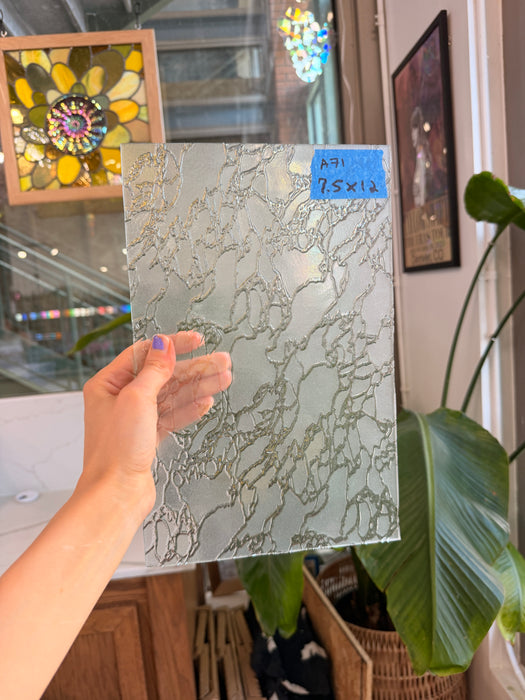 Frosted Krinkled Delta Industrial (IM 400F) Sheet Glass Colorado Glassworks A71 (7.5x12in)