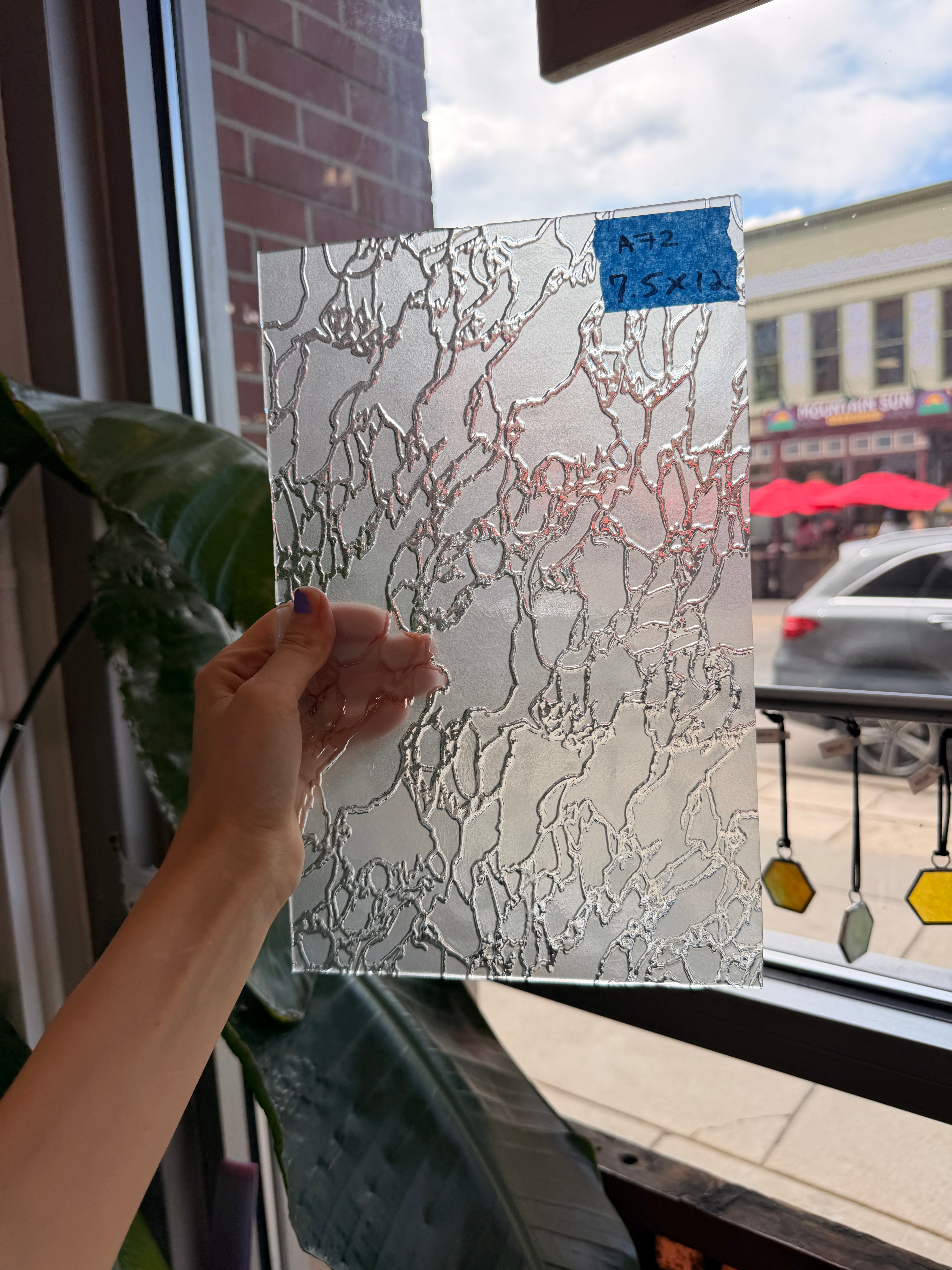 Frosted Krinkled Delta Industrial (IM 400F) Sheet Glass Colorado Glassworks A72 (7.5x12in)