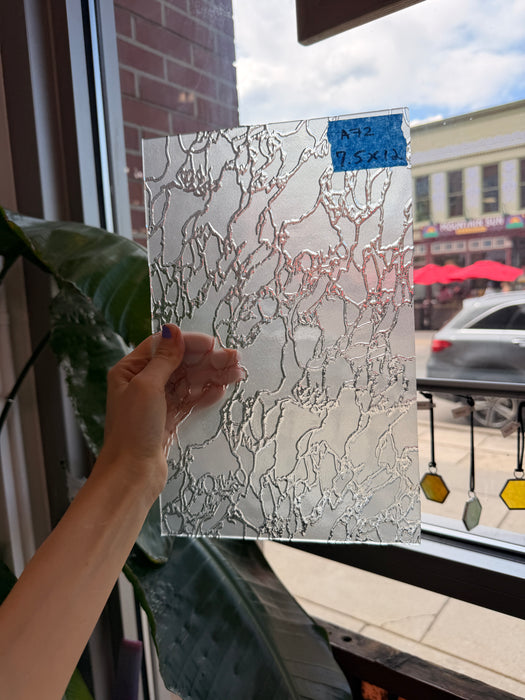 Frosted Krinkled Delta Industrial (IM 400F) Sheet Glass Colorado Glassworks A72 (7.5x12in)
