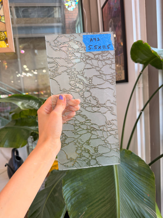 Frosted Krinkled Delta Industrial (IM 400F) Sheet Glass Colorado Glassworks 5.5x11.5in (ID-68292653)