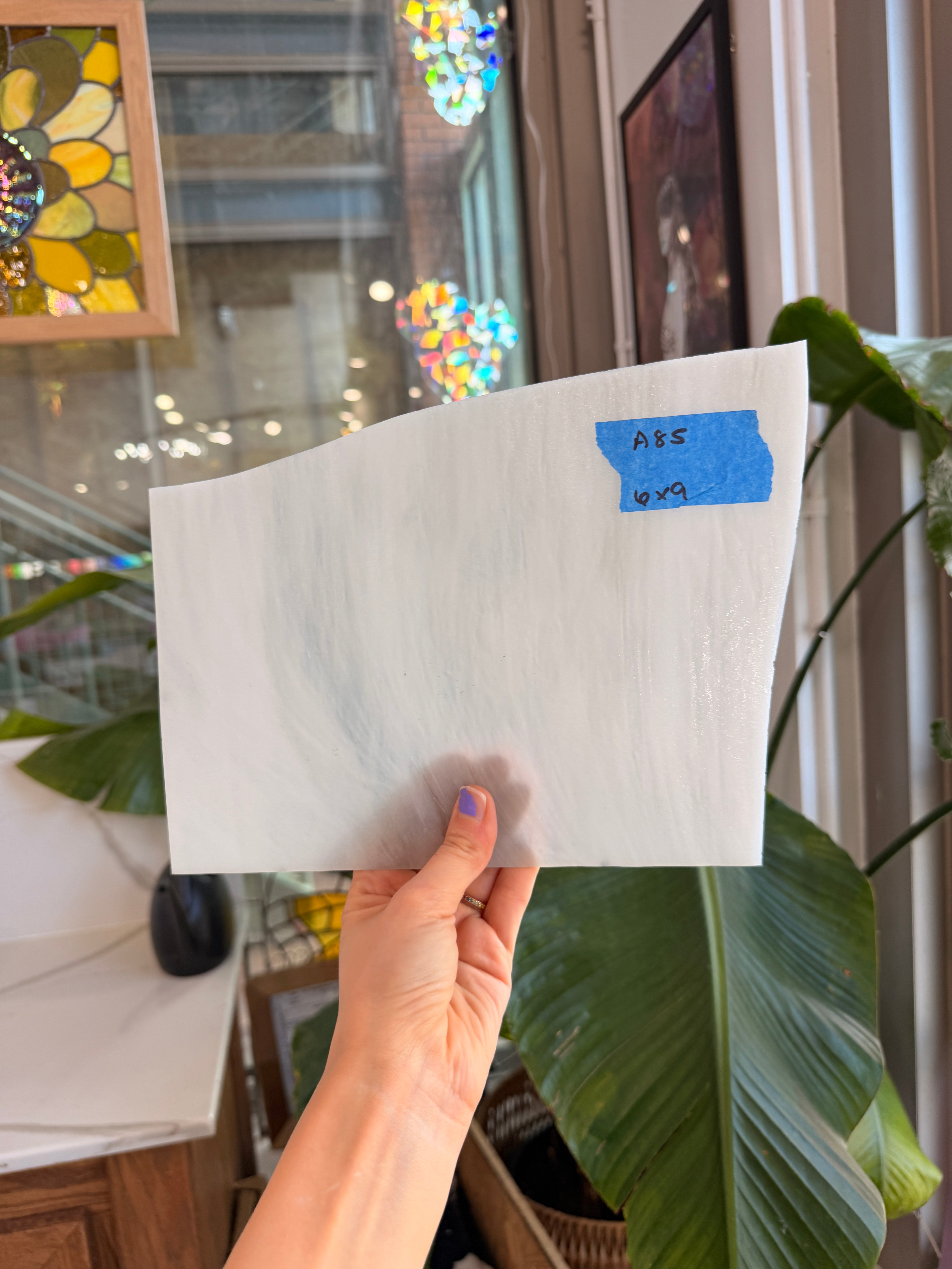 Gray White Clear Wispy Armstrong Sheet Glass Armstrong Glass 6x9in (ARM-68849709)