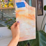 White/Orange Oceanside Fusible 96 COE Fusible Sheet Glass Oceanside Glass 9.5x6in (OS-68915245)