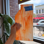 White/Orange Oceanside Fusible 96 COE Fusible Sheet Glass Oceanside Glass