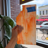 White/Orange Oceanside Fusible 96 COE Fusible Sheet Glass Oceanside Glass
