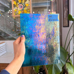 Peacock Blue Iridescent Wissmach Fusible 96 COE Fusible Sheet Glass Wissmach Glass 8x10.5in (WM-65703981)