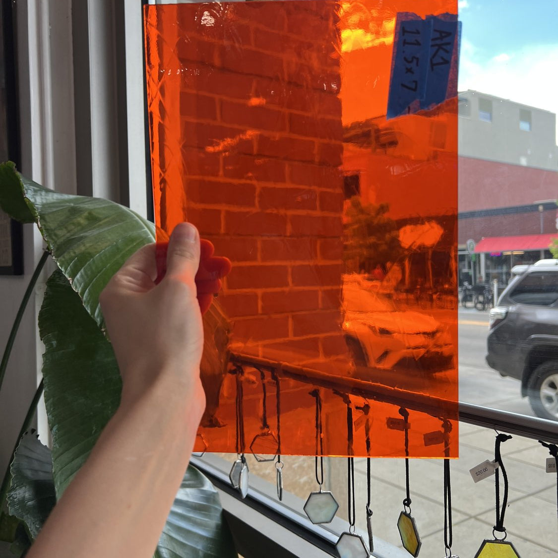 Orange Transparent Artique Spectrum Sheet Glass Spectrum Glass 11.5x7in (SP-68843309)
