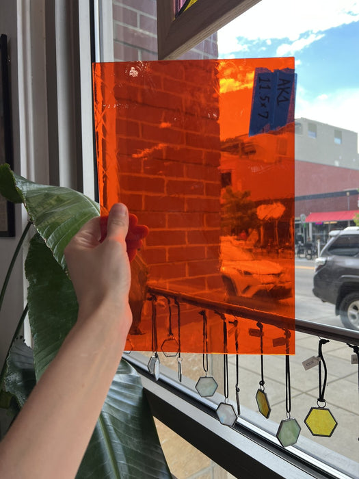 Orange Transparent Artique Spectrum Sheet Glass Spectrum Glass AK1 (11.5x7in)