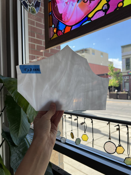 White Wispy Mixed Sheet Glass Colorado Glassworks