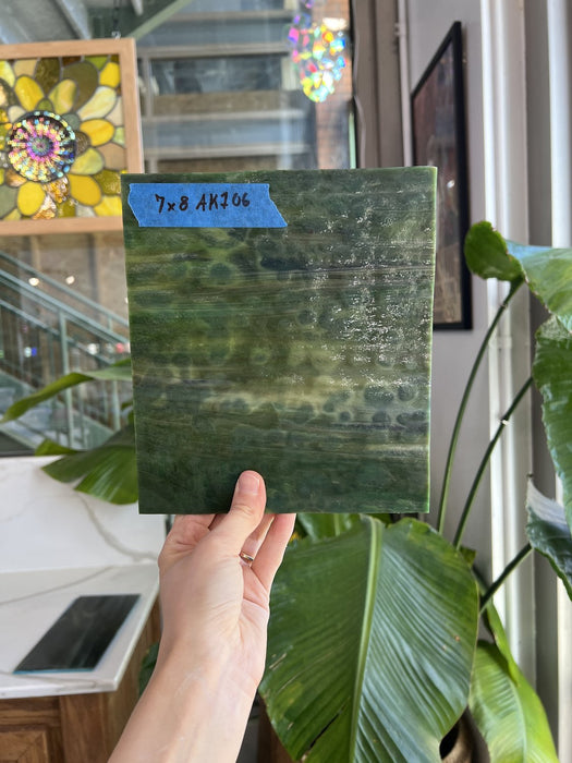 Dark Green Mottled Sheet Glass Colorado Glassworks