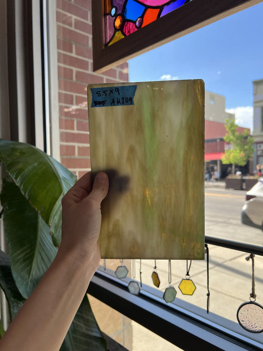 Tan Green Mixed Sheet Glass Colorado Glassworks