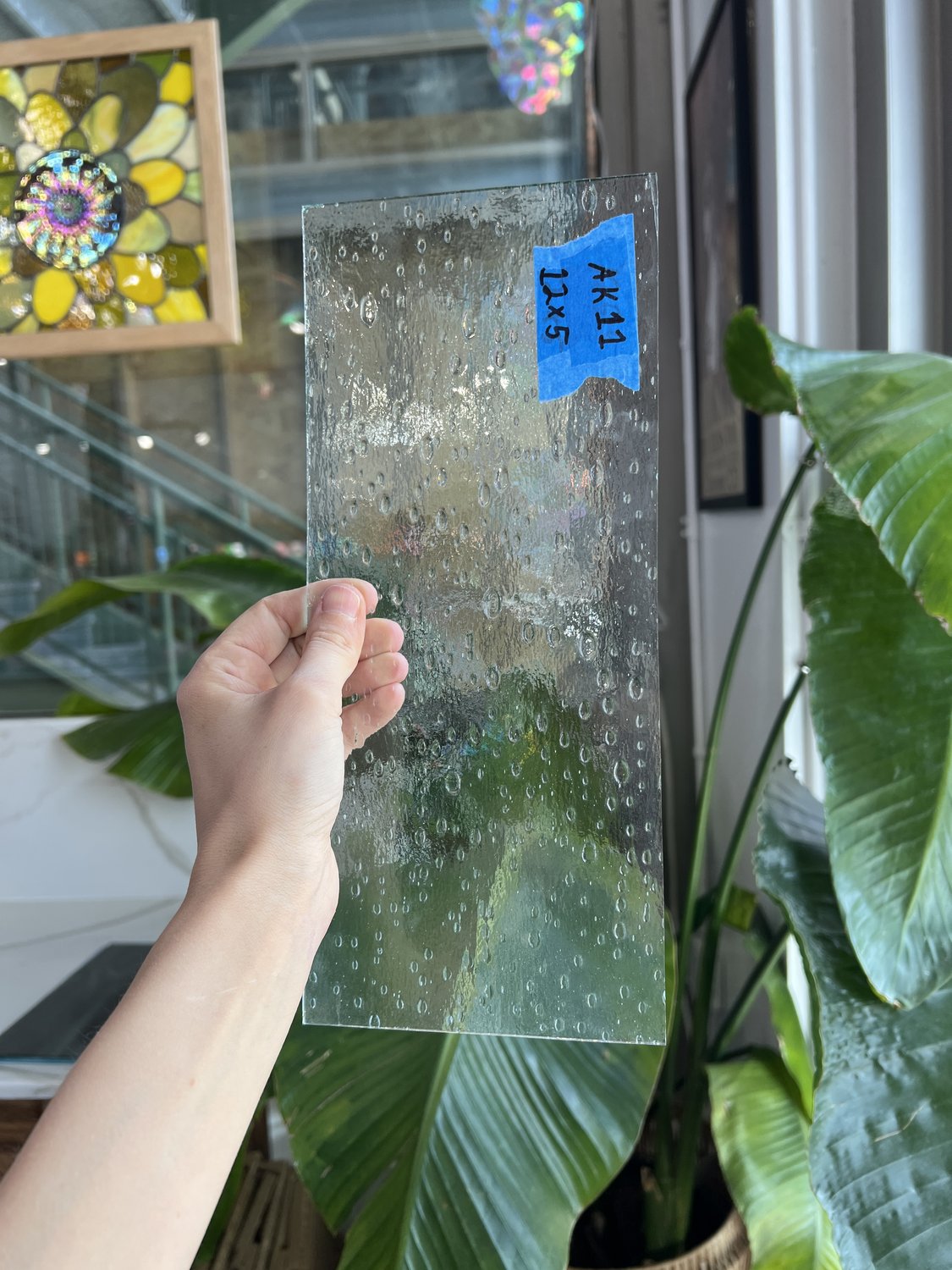 Rainwater Oceanside Fusible 96 COE Fusible Sheet Glass Oceanside Glass 12x5in (OS-69007149)