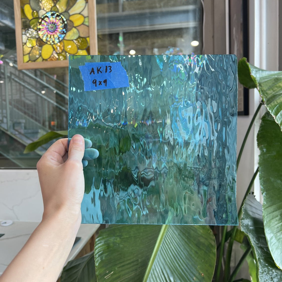 Sky Blue Waterglass Transparent Sheet Glass Colorado Glassworks 9x9in (SP-71366445)