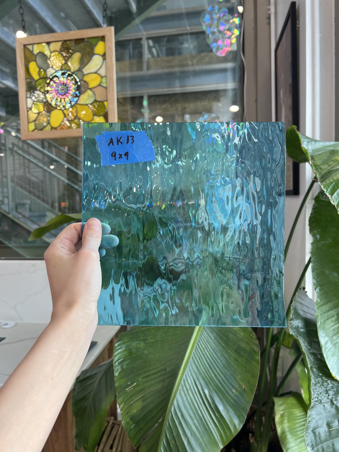Sky Blue Waterglass Transparent Sheet Glass Colorado Glassworks 9x9in (SP-71366445)