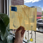 Vintage White Amber Wispy Spectrum Sheet Glass Spectrum Glass 9x6in (SP-71628589)