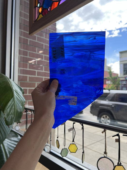 Dark Blue White Wispy Spectrum Sheet Glass Spectrum Glass Default Title