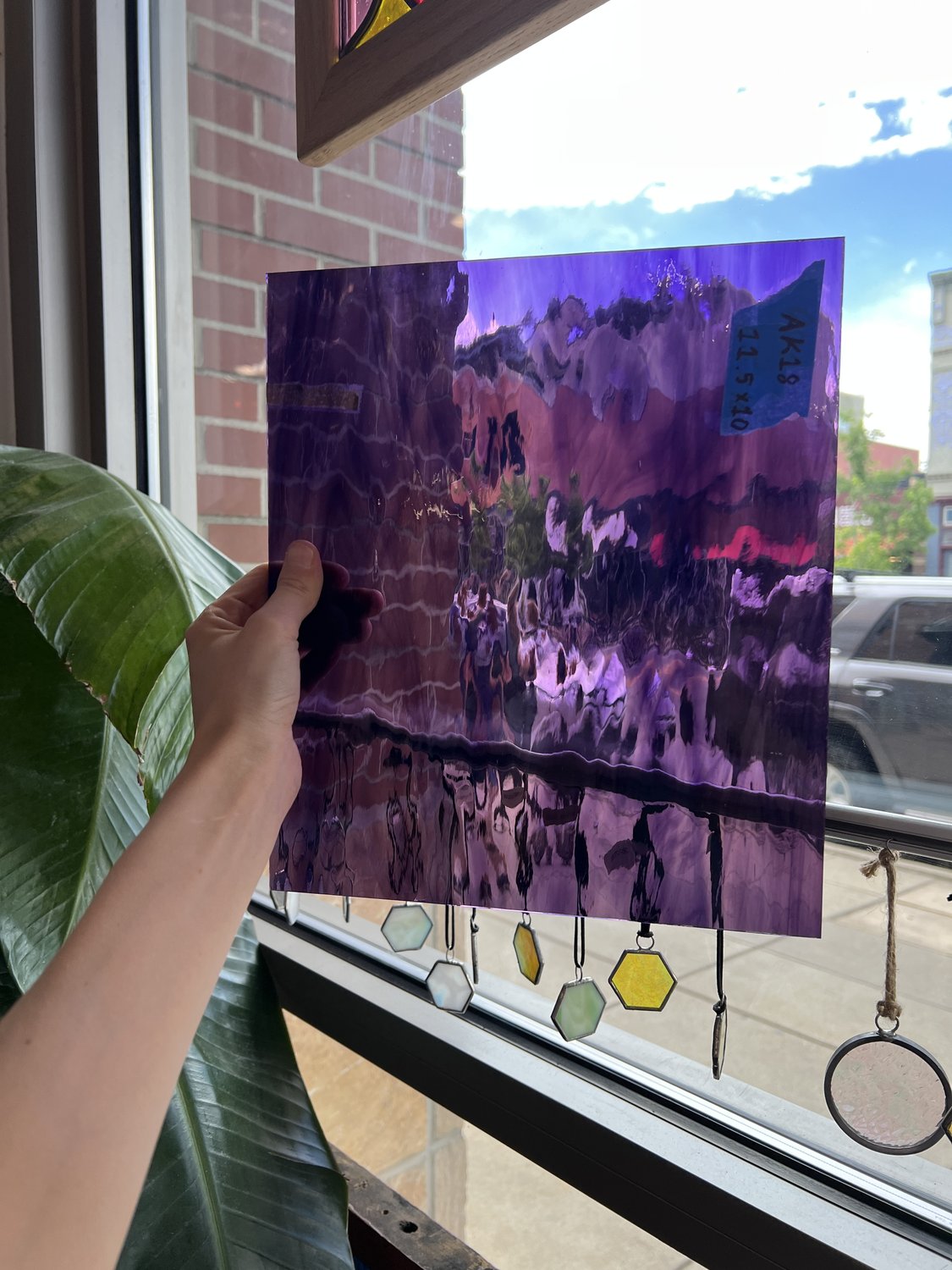 Deep Violet/Pale Purple Waterglass Oceanside Fusible 96 COE Fusible Sheet Glass Oceanside Glass AK18 (11.5x10in)